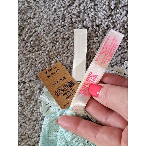 Pink Mint Lace Bralette XXL Removable Padding Strappy Back NEW Tags Lingerie - Picture 6 of 8